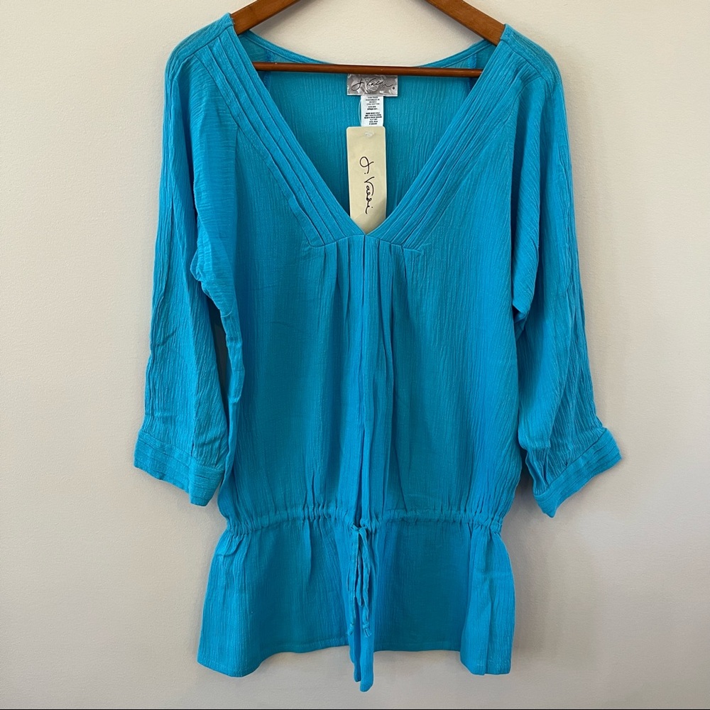 J Valdi Drawstring Tunic Coverup Size M